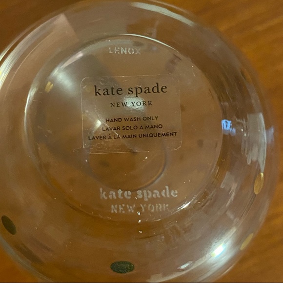 ✨2x HP✨Kate Spade Larabee Dot Gold Stemless Wine Glasses NIB - Picture 11 of 11